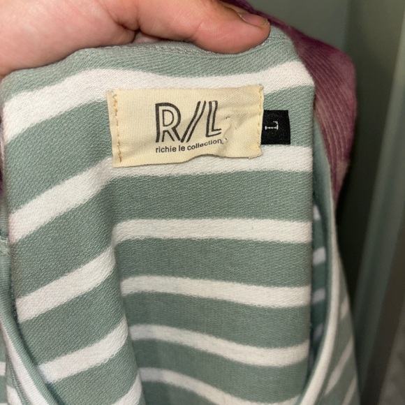 Richie Le Collection Mens Blue and White Striped T-Shirt - L - Picture 3 of 3